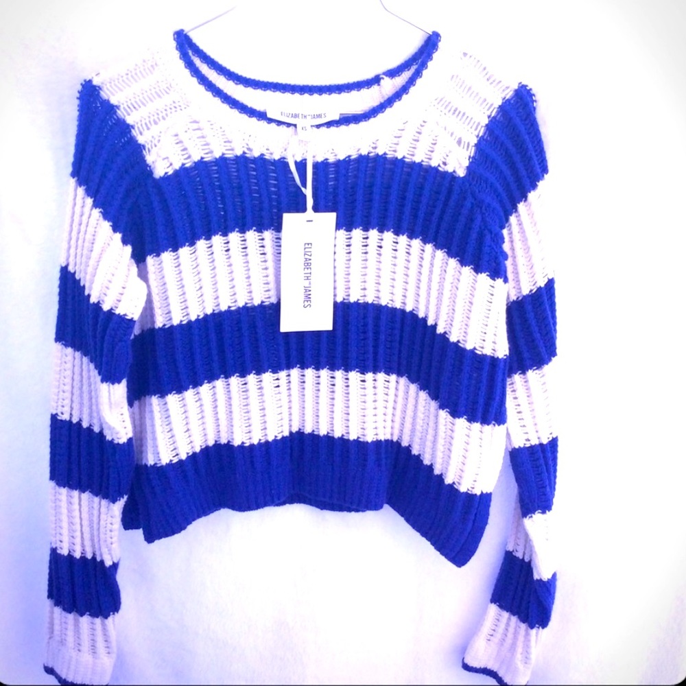 NWT Original Elizabeth and James high slit cropped knit sweater